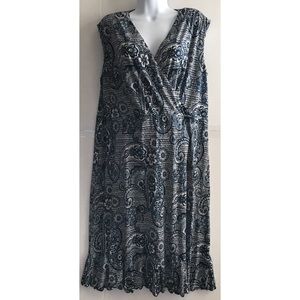 Glamour Navy and white sleeveless dress size 16W